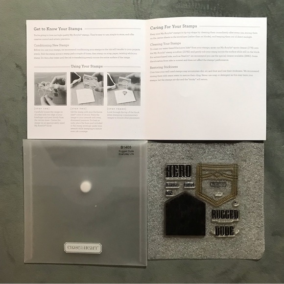 Close to My Heart 9 pcs Rugged Dude clear stamp set - Picture 2 of 3